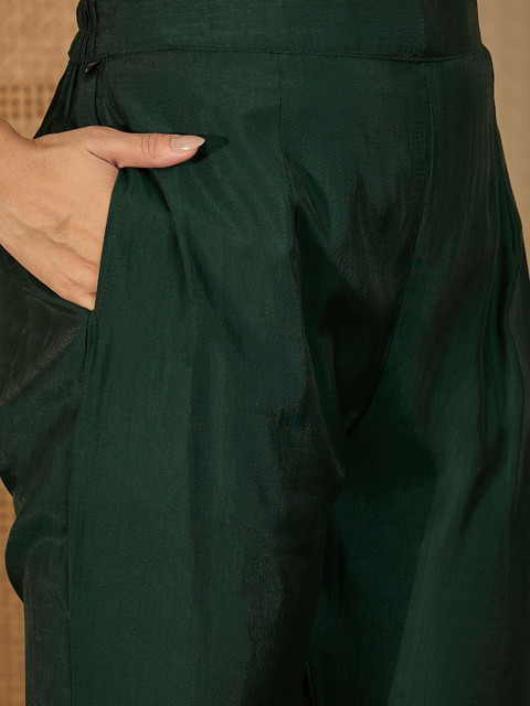 Sangria Embroidered Shirt Collar Tunic With Trousers Co-Ords - Image 3