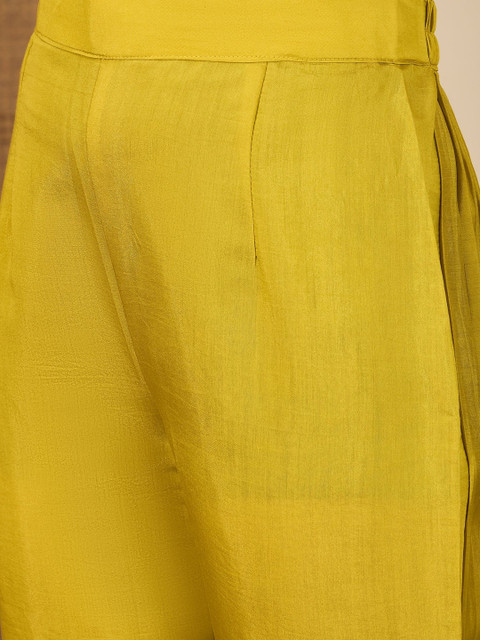Sangria Floral Embroidered Mandarin Collar Tunic & Trousers Co-Ords - Image 3