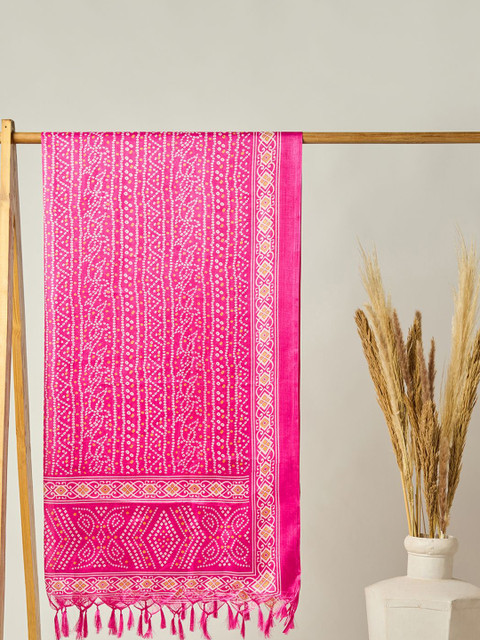 Globus Bandhani Dyed Silk Dupatta