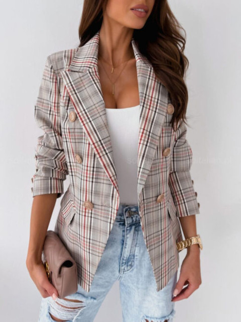StyleCast Women Checked Slim Fit Single Breasted Blazers