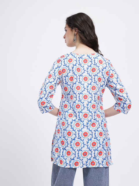 Anouk Rustic Floral Printed V-Neck Straight Kurti - Image 5