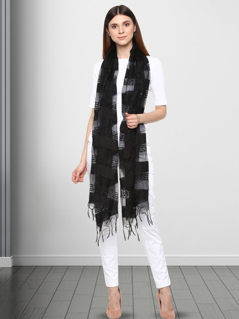 Rhe-Ana Women Black Dupatta