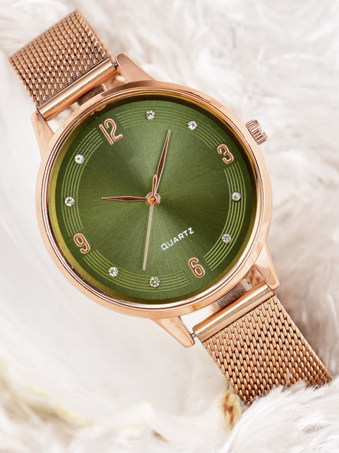 ON TIME OCTUS Women Embellished Analogue Watch OP-143 GREEN