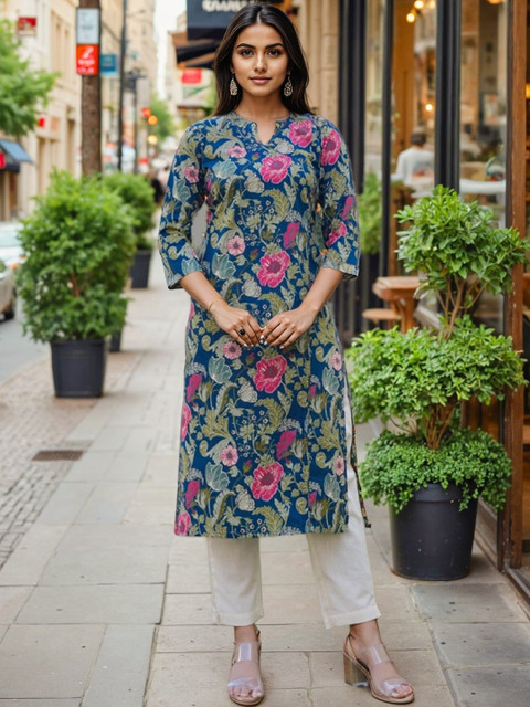 SZN Women Cotton Floral Printed Floral Kurta