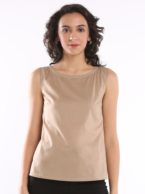 Gazillion Boat Neck Sleeveless Cotton Top - Image 2