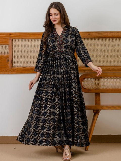 PURSHOTTAM WALA Women Bandhani Printed Anarkali Kurta