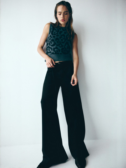 H&M Belted Tailored Trousers