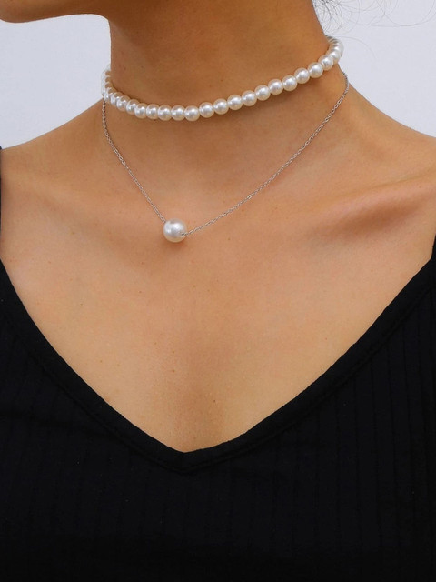 Its 4 You Women Pearl Beaded Layered Chain