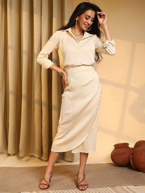 PINACOLADA Shirt Collar Shirt With Skirt
