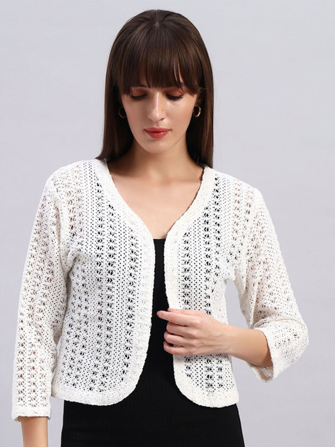 NATURE CRAFT Self Design Cotton Shrug