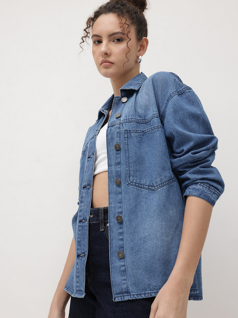 The Roadster Life Co. Drop Shoulder Spread Collar Denim Jacket