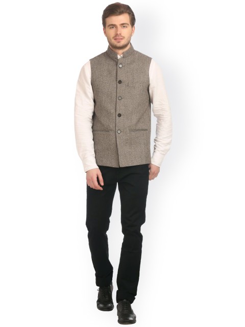 Wintage Brown Bandhgala Nehru Jacket - Image 5