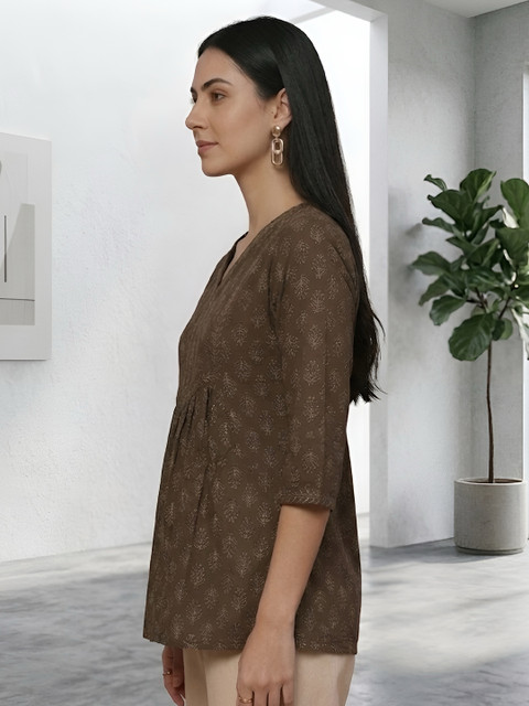 SZN Women Cotton Printed Peplum Tops - Image 3