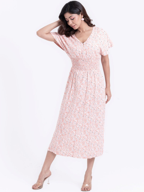 Garvili Floral Print Fit & Flare Midi Dress