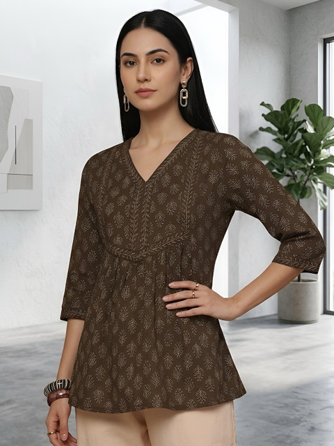 SZN Women Cotton Printed Peplum Tops - Image 5