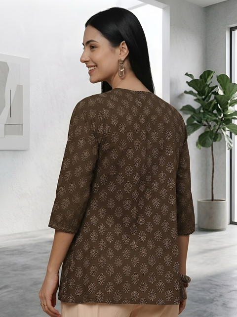 SZN Women Cotton Printed Peplum Tops - Image 4