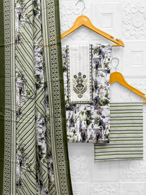FashionsEye Printed Pure Cotton Unstitched Dress Material - Image 4