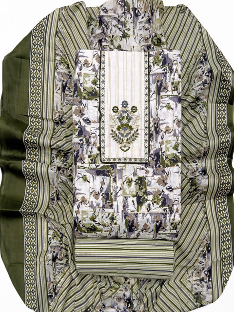 FashionsEye Printed Pure Cotton Unstitched Dress Material - Image 5