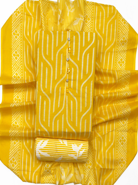 FashionsEye Printed Pure Cotton Unstitched Dress Material - Image 2