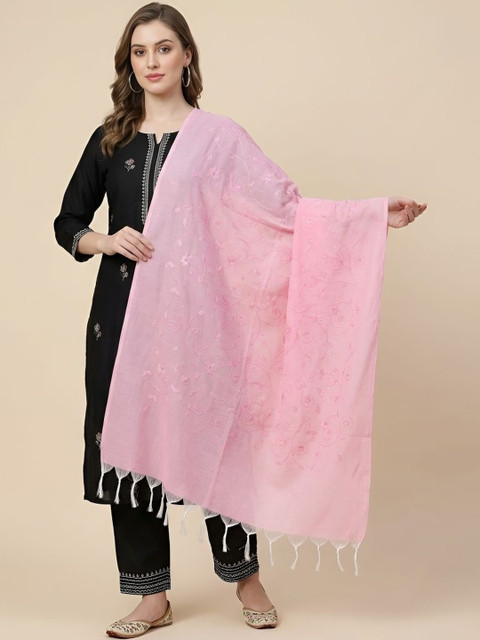 MUFFLY Embroidered Dupatta with Thread Work