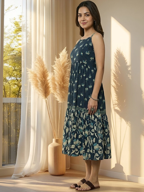 HERE&NOW Floral Print A-Line Midi Dress - Image 3
