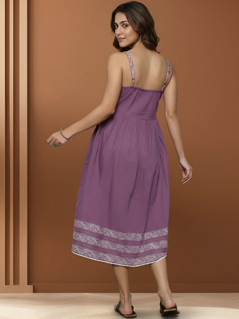 GULMEHAK Embroidered Fit & Flare Midi Dress - Image 6