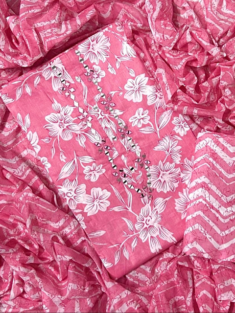 SILKORA Printed Pure Cotton Unstitched Dress Material