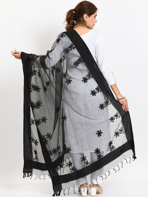 MOEZA Embroidered Organza Dupatta with Thread Work - Image 5