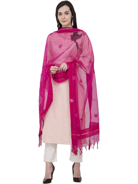 MOEZA Embroidered Organza Dupatta with Mirror Work - Image 5