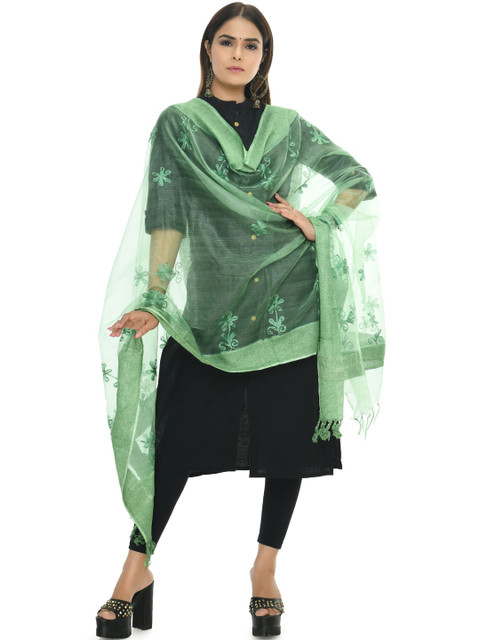MOEZA Embroidered Organza Dupatta with Thread Work