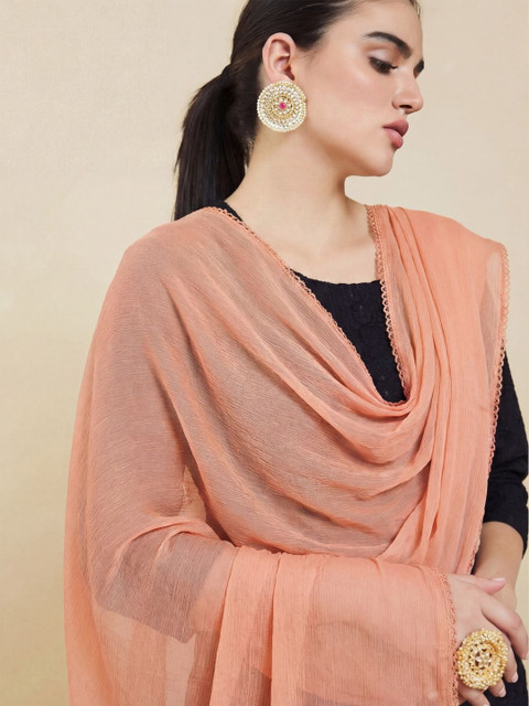 Clora Creation Women Solid Chiffon Dupatta - Image 3