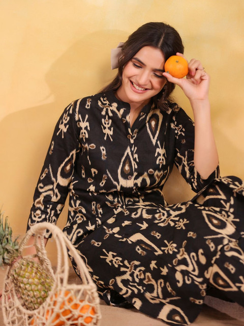 Sangria Cotton Printed Tunic with Palazzos - Image 2