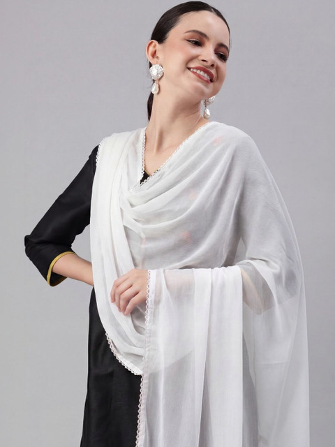Clora Creation Women Solid Chiffon Dupatta - Image 2
