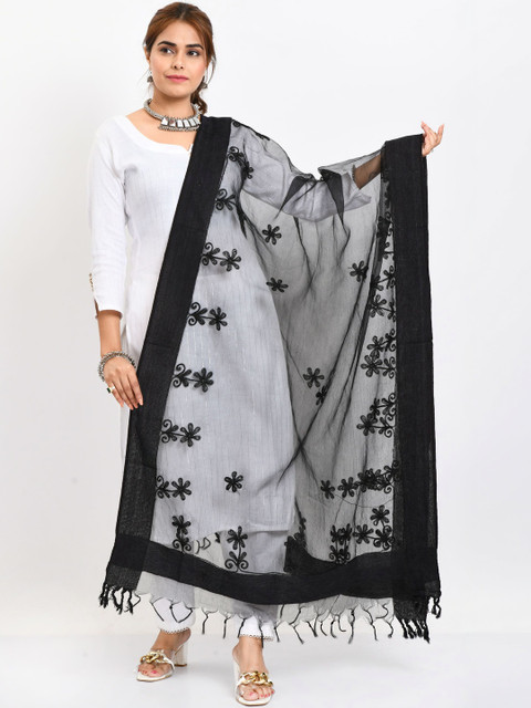 MOEZA Embroidered Organza Dupatta with Thread Work