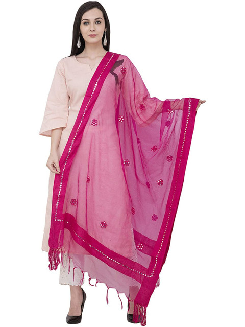 MOEZA Embroidered Organza Dupatta with Mirror Work