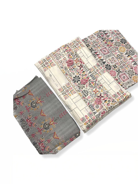 SILKORA Printed Pure Cotton Unstitched Dress Material - Image 4