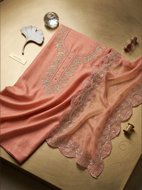 Varanga Embroidered Unstitched Dress Material - Image 2