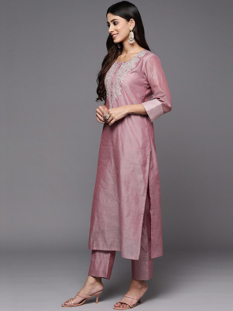 SURUKH Women Ethnic Motifs Embroidered Regular Sequinned Kurta with Pyjamas & With Dupatta - Image 3