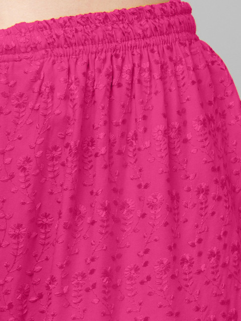SHAUKIYA Women Ethnic Motifs Embroidered Flared Knitted Ethnic Palazzos - Image 5