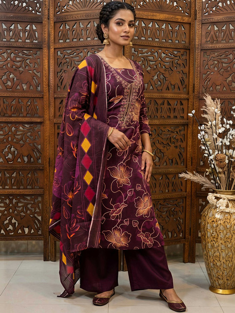 The Weavers Shop Printed Unstitched Dress Material