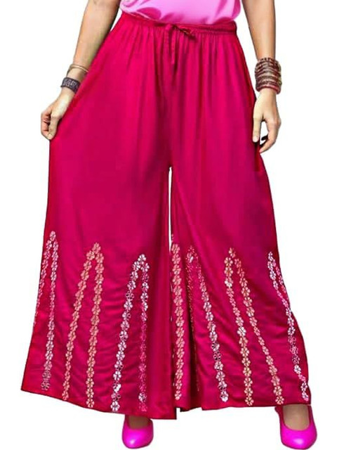 Thrifty Thread Women Embellished Flared Knitted Ethnic Palazzos - Image 4