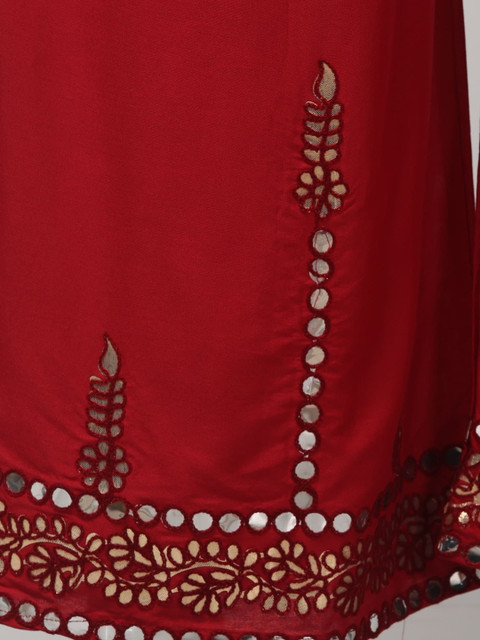 SHAUKIYA Women Ethnic Motifs Embellished Flared Knitted Ethnic Palazzos - Image 6