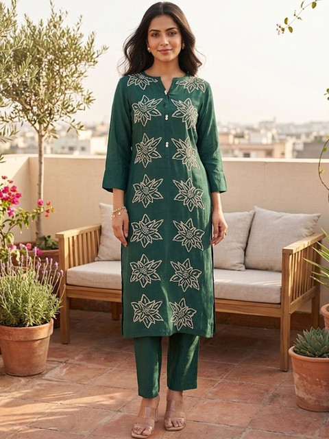 HERE&NOW Women Ethnic Motifs Embroidered Kurta