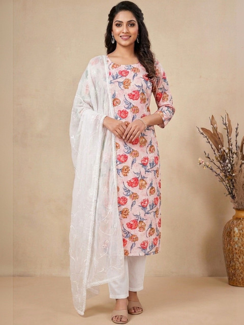 The Weavers Shop Printed Pure Cotton Unstitched Dress Material