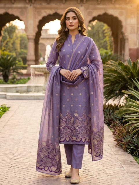 HMP Fashion Embroidered Unstitched Dress Material