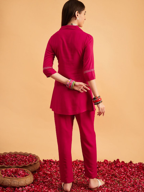 Sangria Embroidered Top with Trousers - Image 2