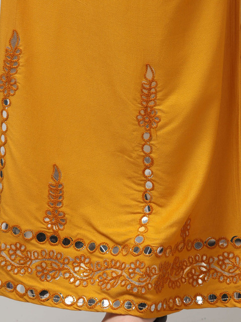 SHAUKIYA Women Embellished Flared Knitted Ethnic Palazzos - Image 6