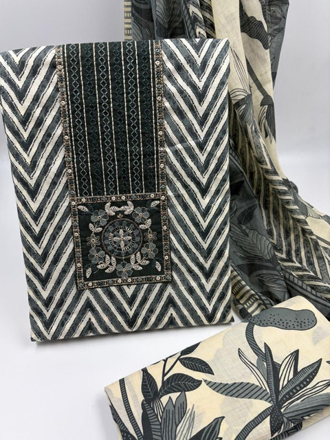 M S MODERN SUPER Printed Unstitched Dress Material - Image 4