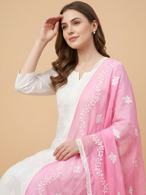MUFFLY Embroidered Dupatta with Thread Work - Image 2