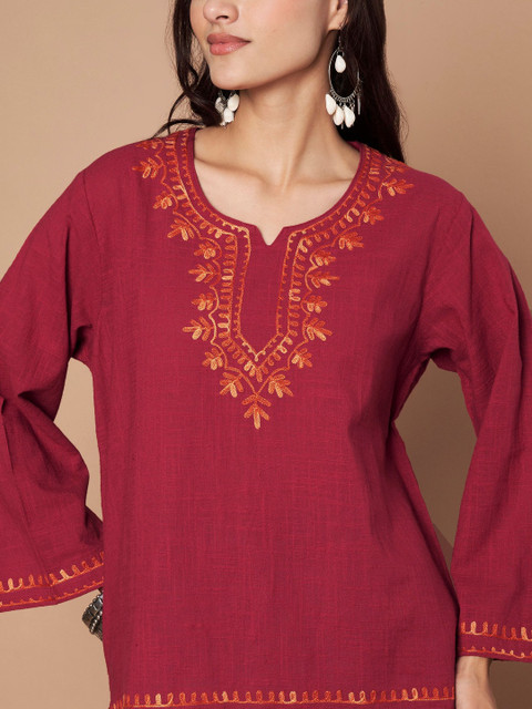 Zamour Women Embroidered Thread Work Kurta - Image 6